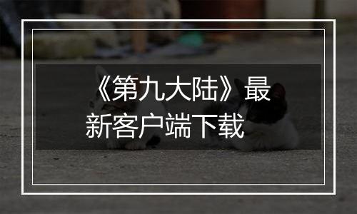 《第九大陆》最新客户端下载