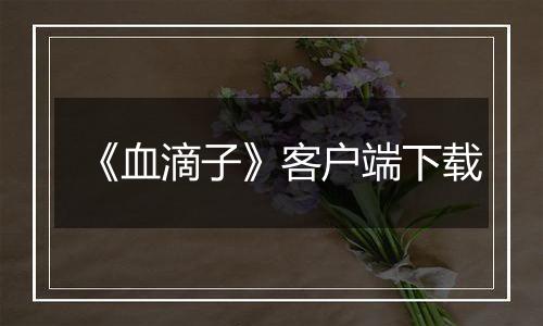 《血滴子》客户端下载