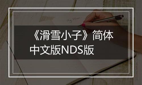 《滑雪小子》简体中文版NDS版