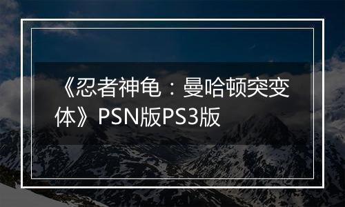 《忍者神龟：曼哈顿突变体》PSN版PS3版