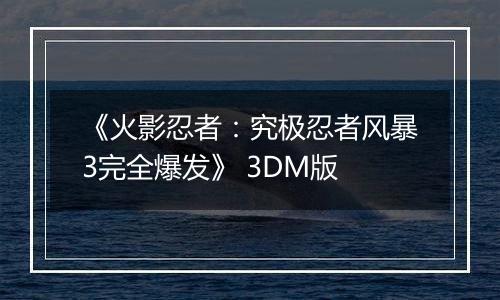 《火影忍者：究极忍者风暴3完全爆发》 3DM版