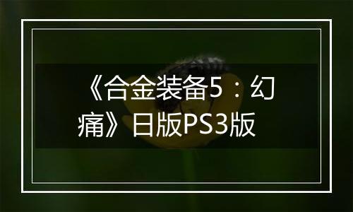 《合金装备5：幻痛》日版PS3版