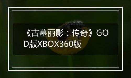 《古墓丽影：传奇》GOD版XBOX360版