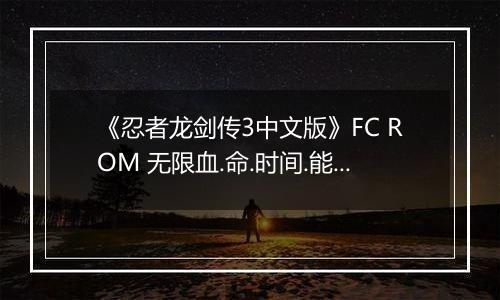 《忍者龙剑传3中文版》FC ROM 无限血.命.时间.能量版