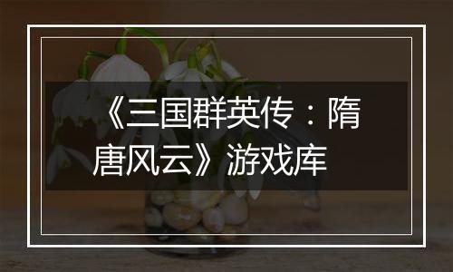《三国群英传：隋唐风云》游戏库