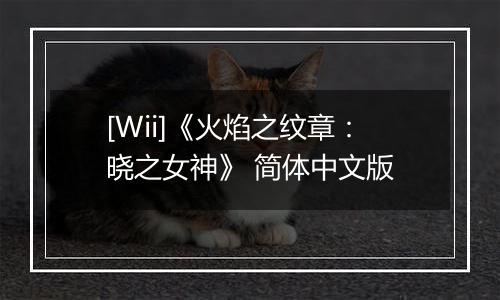 [Wii]《火焰之纹章：晓之女神》 简体中文版