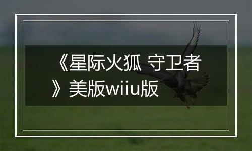 《星际火狐 守卫者》美版wiiu版