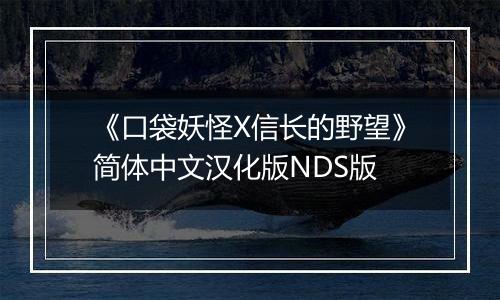 《口袋妖怪X信长的野望》简体中文汉化版NDS版
