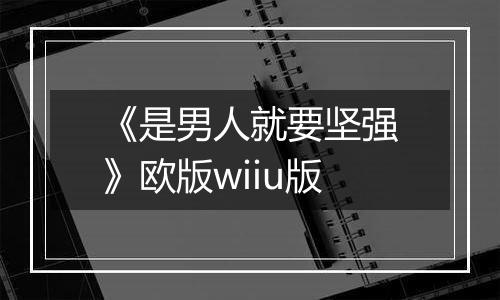 《是男人就要坚强》欧版wiiu版