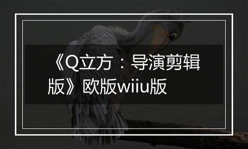 《Q立方：导演剪辑版》欧版wiiu版