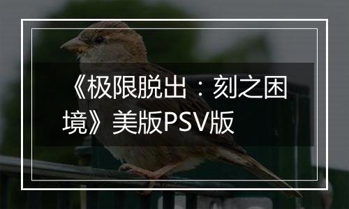 《极限脱出：刻之困境》美版PSV版