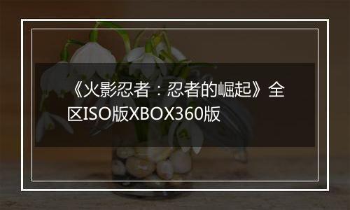 《火影忍者：忍者的崛起》全区ISO版XBOX360版
