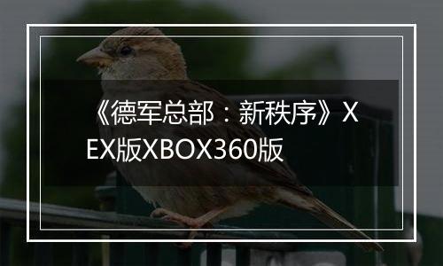 《德军总部：新秩序》XEX版XBOX360版