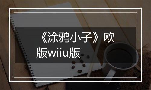 《涂鸦小子》欧版wiiu版