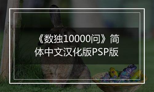 《数独10000问》简体中文汉化版PSP版