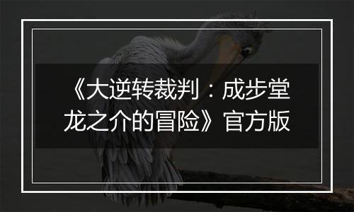 《大逆转裁判：成步堂龙之介的冒险》官方版