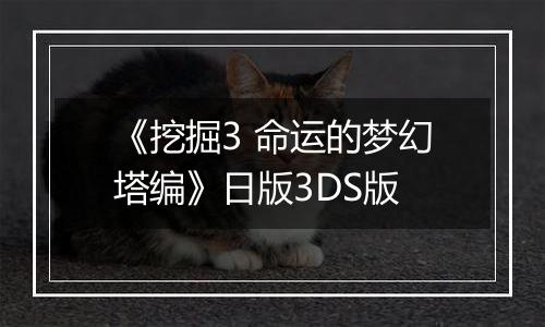 《挖掘3 命运的梦幻塔编》日版3DS版