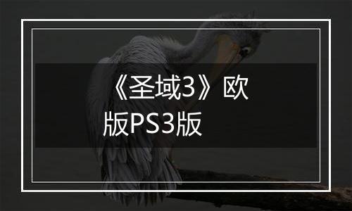 《圣域3》欧版PS3版