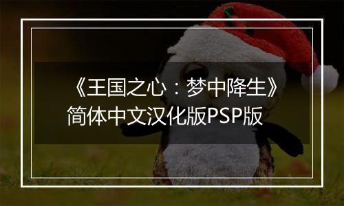 《王国之心：梦中降生》简体中文汉化版PSP版