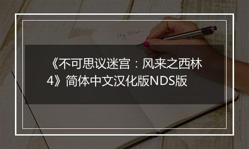 《不可思议迷宫：风来之西林4》简体中文汉化版NDS版