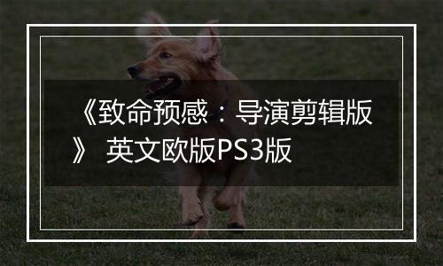 《致命预感：导演剪辑版》 英文欧版PS3版
