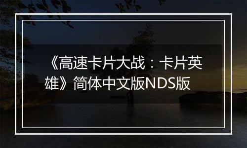 《高速卡片大战：卡片英雄》简体中文版NDS版
