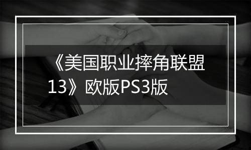 《美国职业摔角联盟13》欧版PS3版
