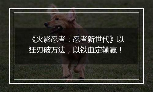 《火影忍者：忍者新世代》以狂刃破万法，以铁血定输赢！