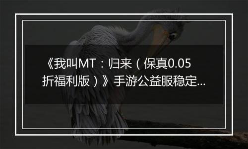 《我叫MT：归来（保真0.05折福利版）》手游公益服稳定四保一新手阵容推荐！“三条命”沉鱼超强续航