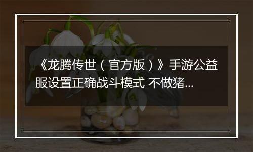 《龙腾传世（官方版）》手游公益服设置正确战斗模式 不做猪队友