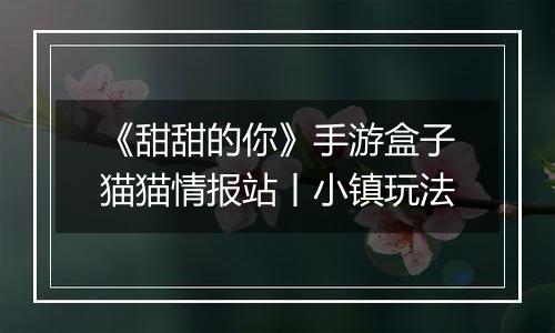 《甜甜的你》手游盒子猫猫情报站丨小镇玩法