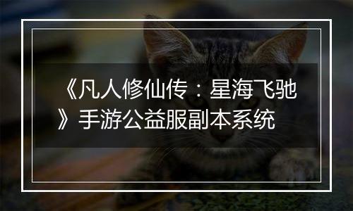 《凡人修仙传：星海飞驰》手游公益服副本系统