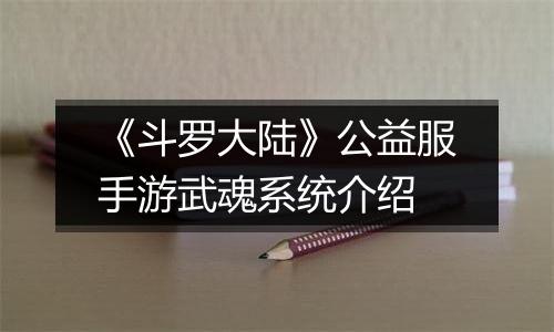 《斗罗大陆》公益服手游武魂系统介绍