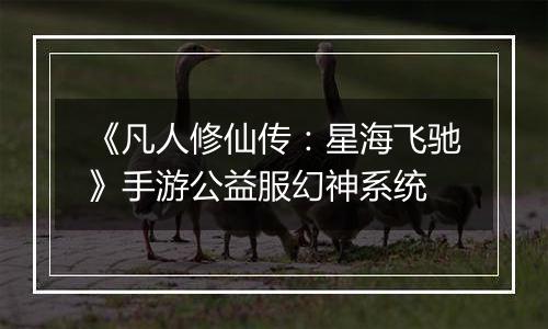 《凡人修仙传：星海飞驰》手游公益服幻神系统