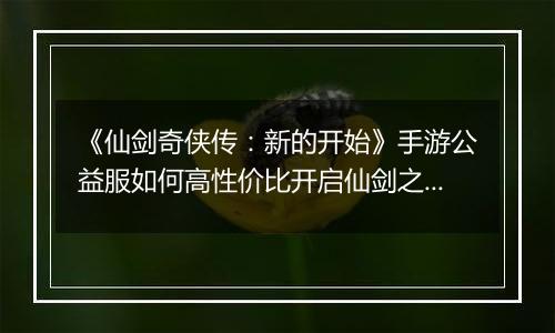 《仙剑奇侠传：新的开始》手游公益服如何高性价比开启仙剑之旅