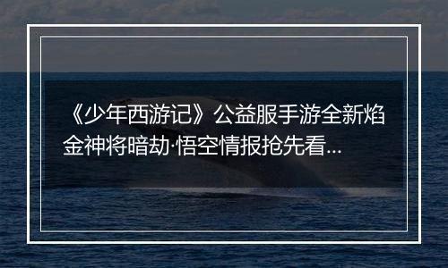 《少年西游记》公益服手游全新焰金神将暗劫·悟空情报抢先看！