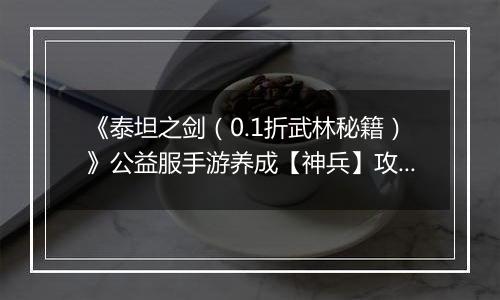 《泰坦之剑（0.1折武林秘籍）》公益服手游养成【神兵】攻略