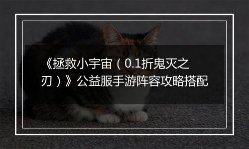 《拯救小宇宙（0.1折鬼灭之刃）》公益服手游阵容攻略搭配