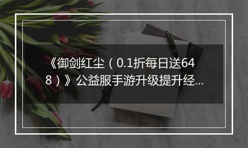 《御剑红尘（0.1折每日送648）》公益服手游升级提升经验的方案