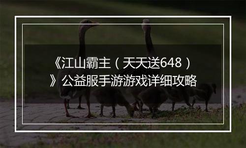 《江山霸主（天天送648）》公益服手游游戏详细攻略