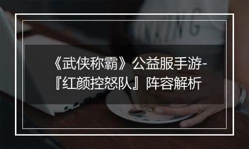 《武侠称霸》公益服手游-『红颜控怒队』阵容解析