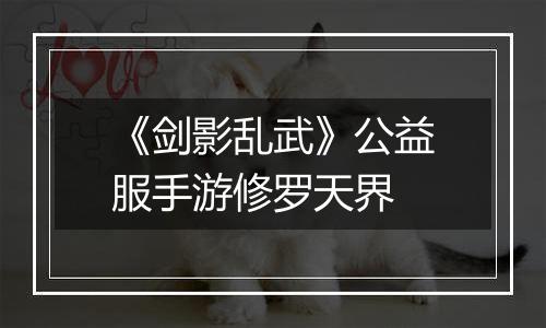 《剑影乱武》公益服手游修罗天界