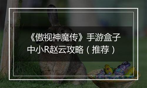 《傲视神魔传》手游盒子中小R赵云攻略（推荐）