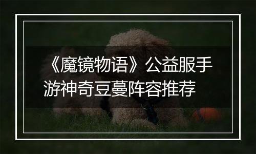 《魔镜物语》公益服手游神奇豆蔓阵容推荐