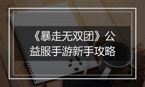 《暴走无双团》公益服手游新手攻略