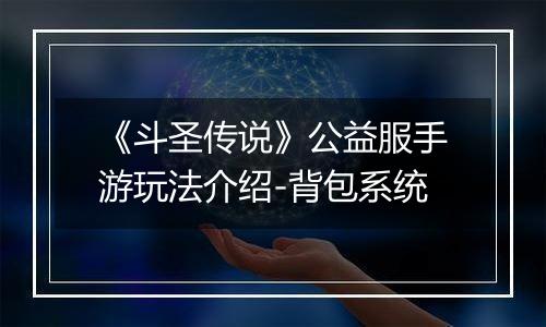 《斗圣传说》公益服手游玩法介绍-背包系统