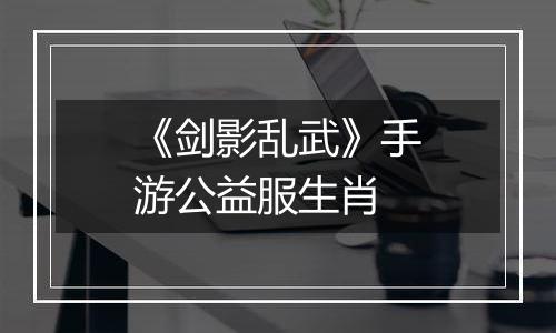 《剑影乱武》手游公益服生肖