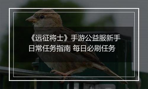 《远征将士》手游公益服新手日常任务指南 每日必刷任务