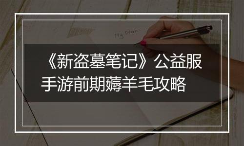 《新盗墓笔记》公益服手游前期薅羊毛攻略