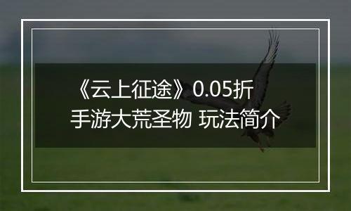 《云上征途》0.05折手游大荒圣物 玩法简介